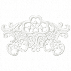 3D Specialty Lace And Swan Embroidery Design 1
